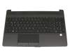 Clavier incl. topcase DE (allemand) noir/noir (Fingerprint) original pour HP 15-dw1000