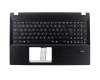 Clavier incl. topcase DE (allemand) noir/noir Fingerprint original pour Asus Pro Essential P552SJ