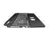 Clavier incl. topcase DE (allemand) noir/noir avec rétro-éclairage (4060/4070) original pour Acer Nitro 5 (AN515-46)