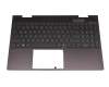 Clavier incl. topcase DE (allemand) noir/noir avec rétro-éclairage (Nightfall Black) original pour HP Envy x360 15-ee0000