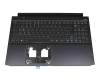 Clavier incl. topcase DE (allemand) noir/noir avec rétro-éclairage (câble de raccordement 16mm) original pour Acer Predator Helios 300 (PH315-53)