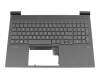 Clavier incl. topcase DE (allemand) noir/noir avec rétro-éclairage (carte graphique RTX) original pour HP Victus 16-d1000