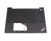 Clavier incl. topcase DE (allemand) noir/noir avec rétro-éclairage et mouse stick original pour Lenovo ThinkPad E16 Gen 1 (21JQ)