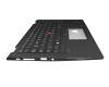 Clavier incl. topcase DE (allemand) noir/noir avec rétro-éclairage et mouse stick original pour Lenovo ThinkPad X13 Yoga (20SY/20SX)
