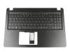 Clavier incl. topcase DE (allemand) noir/noir avec rétro-éclairage original pour Acer Aspire 5 (A515-52)