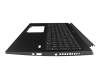 Clavier incl. topcase DE (allemand) noir/noir avec rétro-éclairage original pour Acer ConceptD 3 (CN315-71)