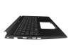 Clavier incl. topcase DE (allemand) noir/noir avec rétro-éclairage original pour Acer ConceptD 3 (CN315-71)