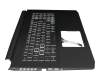 Clavier incl. topcase DE (allemand) noir/noir avec rétro-éclairage original pour Acer Nitro 5 (AN517-52)