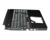 Clavier incl. topcase DE (allemand) noir/noir avec rétro-éclairage original pour Acer Predator Helios 300 (PH315-52)