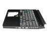 Clavier incl. topcase DE (allemand) noir/noir avec rétro-éclairage original pour Acer Predator Helios 300 (PH315-52)