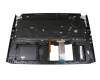 Clavier incl. topcase DE (allemand) noir/noir avec rétro-éclairage original pour Acer Predator Helios 300 (PH317-53)
