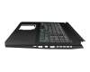 Clavier incl. topcase DE (allemand) noir/noir avec rétro-éclairage original pour Acer Predator Helios 300 (PH317-54)