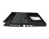 Clavier incl. topcase DE (allemand) noir/noir avec rétro-éclairage original pour Acer Predator Helios 300 (PH317-54)