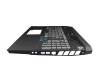 Clavier incl. topcase DE (allemand) noir/noir avec rétro-éclairage original pour Acer Predator Helios 500 (PH517-52)