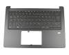 Clavier incl. topcase DE (allemand) noir/noir avec rétro-éclairage original pour Acer Swift 1 (SF114-32)