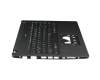 Clavier incl. topcase DE (allemand) noir/noir avec rétro-éclairage original pour Acer TravelMate P2 (P214-52)