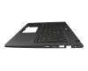 Clavier incl. topcase DE (allemand) noir/noir avec rétro-éclairage original pour Acer TravelMate P6 (P614-51T-G2)