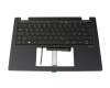 Clavier incl. topcase DE (allemand) noir/noir avec rétro-éclairage original pour Acer TravelMate P6 (TMP614-52)