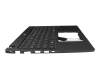 Clavier incl. topcase DE (allemand) noir/noir avec rétro-éclairage original pour Acer TravelMate X3 (TMX341-51-M)