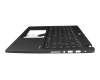 Clavier incl. topcase DE (allemand) noir/noir avec rétro-éclairage original pour Acer TravelMate X3 (TMX3410-M)