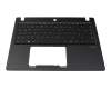 Clavier incl. topcase DE (allemand) noir/noir avec rétro-éclairage original pour Acer TravelMate X3 (TMX3410-MG)