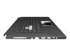 Clavier incl. topcase DE (allemand) noir/noir avec rétro-éclairage original pour Asus FX516PC