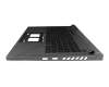Clavier incl. topcase DE (allemand) noir/noir avec rétro-éclairage original pour Asus G634JZ