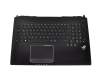 Clavier incl. topcase DE (allemand) noir/noir avec rétro-éclairage original pour Asus ROG G750JS