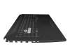 Clavier incl. topcase DE (allemand) noir/noir avec rétro-éclairage original pour Asus TUF Gaming A17 FA706IU