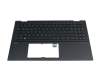 Clavier incl. topcase DE (allemand) noir/noir avec rétro-éclairage original pour Asus ZenBook Pro 15 Flip UP6502ZD