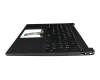 Clavier incl. topcase DE (allemand) noir/noir avec rétro-éclairage original pour HP 15-fd0000
