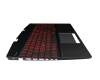 Clavier incl. topcase DE (allemand) noir/noir avec rétro-éclairage original pour HP Omen 15-dh1000