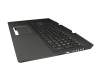 Clavier incl. topcase DE (allemand) noir/noir avec rétro-éclairage original pour HP Omen 17-cb1000