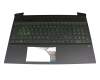 Clavier incl. topcase DE (allemand) noir/noir avec rétro-éclairage original pour HP Pavilion Gaming 15-ec1000