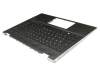 Clavier incl. topcase DE (allemand) noir/noir avec rétro-éclairage original pour HP Pavilion x360 14-cd1700