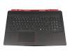 Clavier incl. topcase DE (allemand) noir/noir avec rétro-éclairage original pour MSI GE63 RGB 8SF/8SG/8SE (MS-16P7)