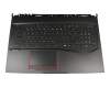 Clavier incl. topcase DE (allemand) noir/noir avec rétro-éclairage original pour MSI GE75 8RE/8RF (MS-17E1)