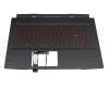 Clavier incl. topcase DE (allemand) noir/noir avec rétro-éclairage original pour MSI GF76 11UCX/11UC/11UCK (MS-17L2)