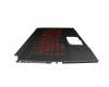 Clavier incl. topcase DE (allemand) noir/noir avec rétro-éclairage original pour MSI GF76 11UE/11UEK (MS-17L1)
