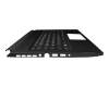 Clavier incl. topcase DE (allemand) noir/noir avec rétro-éclairage original pour MSI GS76 11UH/11UG/11UE (MS-17M1)