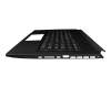 Clavier incl. topcase DE (allemand) noir/noir avec rétro-éclairage original pour MSI GS76 11UH/11UG/11UE (MS-17M1)