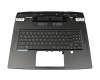 Clavier incl. topcase DE (allemand) noir/noir avec rétro-éclairage original pour MSI GT77 12UGS-011