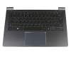 Clavier incl. topcase DE (allemand) noir/noir avec rétro-éclairage original pour Samsung NP940X3G