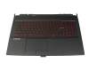 Clavier incl. topcase DE (allemand) noir/noir avec rétro-éclairage pour MSI GL75 10SFK/10SFSK (MS-17E7)