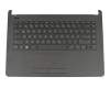 Clavier incl. topcase DE (allemand) noir/noir maille original pour HP 14-bs000