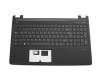 Clavier incl. topcase DE (allemand) noir/noir y compris les flèches rouges WASD original pour Medion Erazer P6661 (D15SHN)