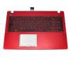 Clavier incl. topcase DE (allemand) noir/rouge original pour Asus F550VB