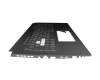 Clavier incl. topcase DE (allemand) noir/transparent/gris avec rétro-éclairage original pour Asus TUF Gaming F17 FX707ZM