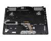 Clavier incl. topcase DE (allemand) noir/transparent/noir avec rétro-éclairage original pour Asus FX506LHB