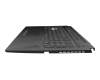 Clavier incl. topcase DE (allemand) noir/transparent/noir avec rétro-éclairage original pour Asus FX706HM